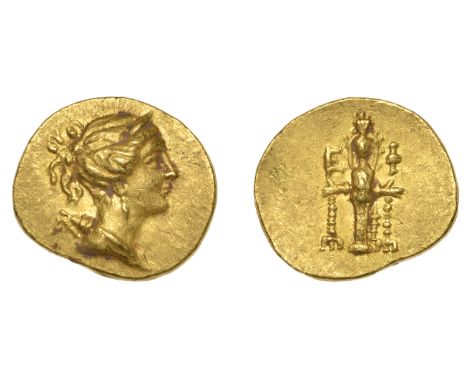 Greek Coinages, IONIA, Ephesos, Stater, draped bust of Artemis right wearing stephane, bow and quiver by shoulder, rev. cult 