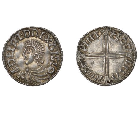 Æthelred II (978-1016), Penny, Long Cross type, Winchester, Godman, godeman mωo pint, 1.69g/1h (Winchester Mint 590; same die