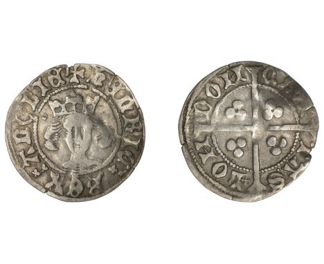 Henry IV (1399-1413), Light coinage, Primary series, Penny, London, annulet and pellet by crown, slipped trefoil on breast, r