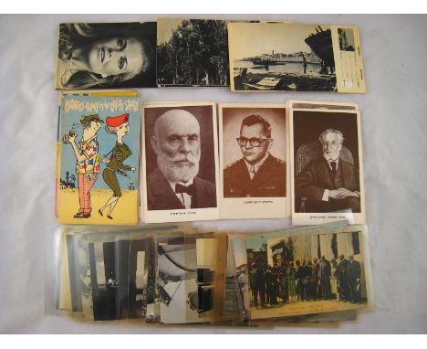 Over fifty Israeli postcards, military, portrait, glamour and humorous.