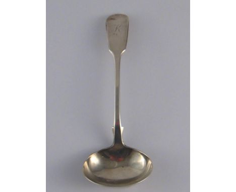 A Victorian silver fiddle pattern sauce ladle, William Smily, London, 1845.wt. 49gm. 