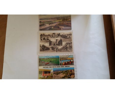 POSTCARDS, selection, inc. Somerset, The Pier Portishead, The Old Albion Crantock, Wellington Square Minehead, Regent Street 