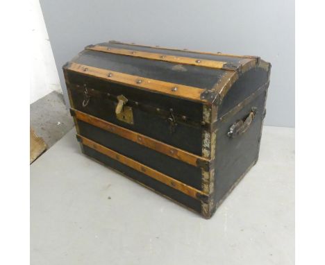 A Victorian dome top trunk.&nbsp;78x54 x42cm.