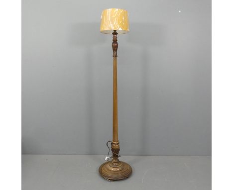 An Art Deco standard lamp in working order with LED bulb and new shade. Height overall 170cm. 