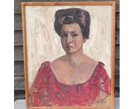  A Grant 1925-1997 oil portrait of Mrs SimpsonProvenance Ray Galton  Mrs Simpson the wife of Mr Simpson Co writer of Hancock 