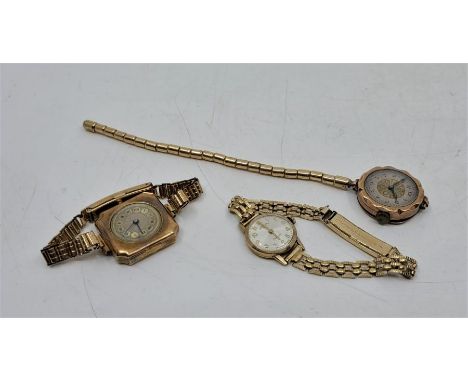 A 9ct. gold Rotary ladies' wristwatch,&nbsp;c.1966, having signed silvered Arabic numeral dial, 19mm wide 9ct. gold case, to 