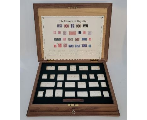 "The Stamps of Royalty",&nbsp;Hallmark Replicas Ltd, a set of 25 hallmarked sterling silver replica stamps,&nbsp;London impor