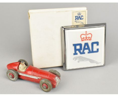 A Vintage Dinky Toys Alfa Romeo Together with a Boxed RAC Car Badge