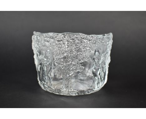 Kjell Engman for Kosta Boda Glass "Rhapsody" Bowl, Decorated with Dancing Couple and with Stockholm Mark to Base, 14cm Diamet