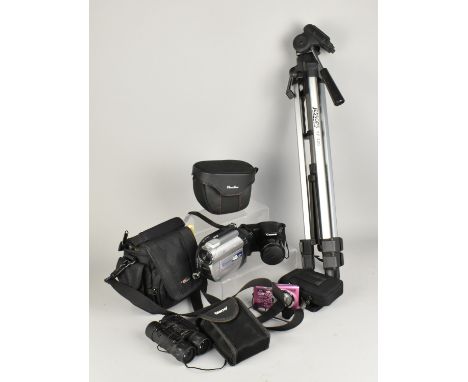 A Collection of Various Cameras to Include Canon, Sony Video Camcorder and Nikon Digital Camera Together with a Jessops Camer