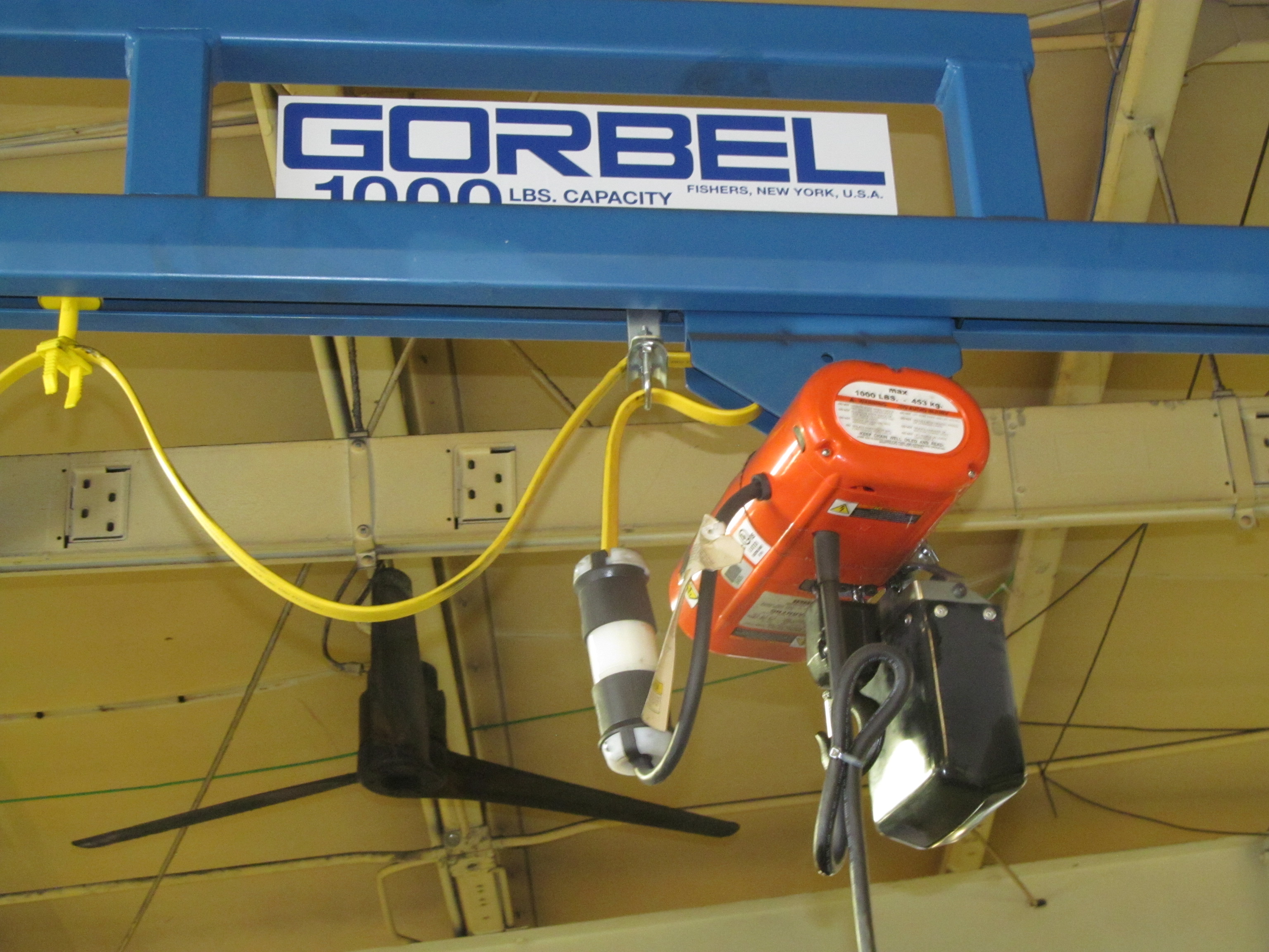 Gorbel 1000 lb. Free Standing Jib Crane, s/n 522389, 84" Boom, 114
