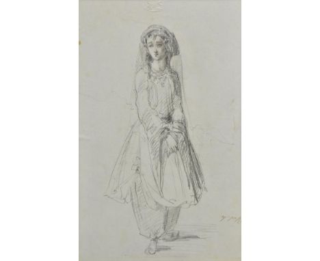 *Victoria, Princess Royal (Victoria Adelaide Mary Louise, 1840-1901). Pencil drawing of a girl in Eastern Mediterranean attir