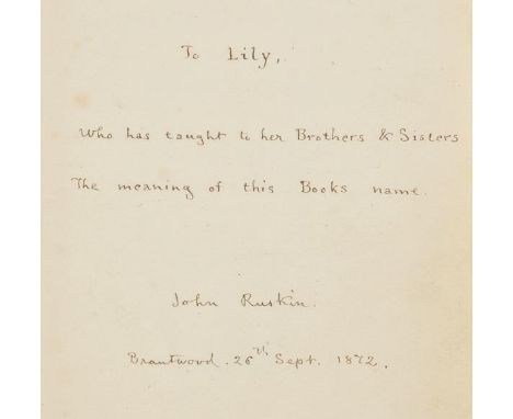 Ruskin (John, 1819-1900). The Angel in the House; The Betrothal, [by Coventry Patmore], 1st edition, 1854,  signed presentati