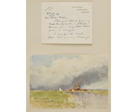 *Victorian artists. An album of signatures, letters and sketches,  thirty-four thick card leaves, each with autograph materia
