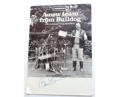 FOOTBALL; Bobby Charlton; an original signed autographed promotional photograph of Charlton advertising Evergreen products. S