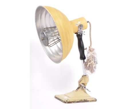Pifco - A retro 20th century 1960s infrared heat lamp converted table light having a beehive aluminium light shade in cream t