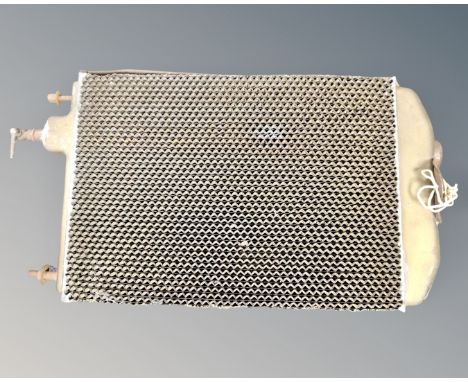 A vintage car radiator.