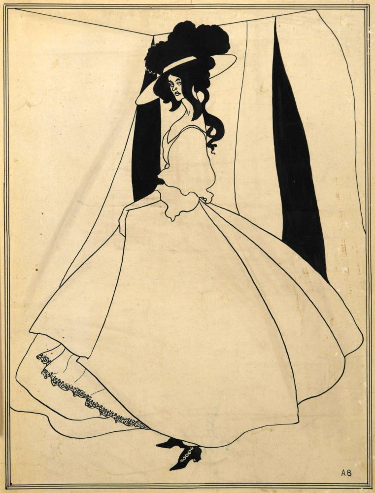 Attributed to Aubrey Beardsley (British, 1872-1898) A woman in ...