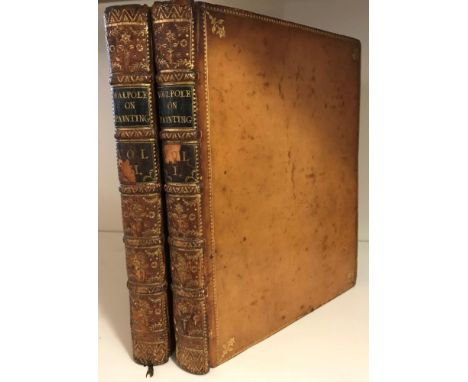 WALPOLE (Horace) Anecdotes of Painting in England. Strawberry Hill: T. Farmer 1762, vols I &amp; II only, small 4to, 41 mainl