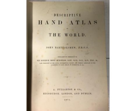 Atlases. EWING (T) General Atlas of Modern Geograpy 1868, 4to; LETTS'S Popular Atlas, c.1900, parts 1 to 9, folio, original w