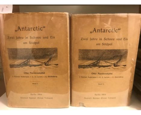 NORDENSKJOLD (O) "Antarctic", 2 vol., Berlin 1904, 8vo, first German edition, chipped dust wrappers; AMUNDSEN (R) First Cross