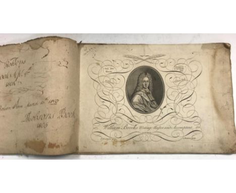 BROOKS, (William) A Delightful Recreation for the Industrious, c. 1717, oblong folio, engraved title, portrait, and 19 ff., s