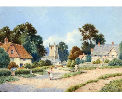 F H TYNDALE (FL EARLY 20TH CENTURY) A BERKSHIRE VILLAGE; A VILLAGE IN SHAKESPEARE'S COUNTRY  a pair, both signed, watercolour