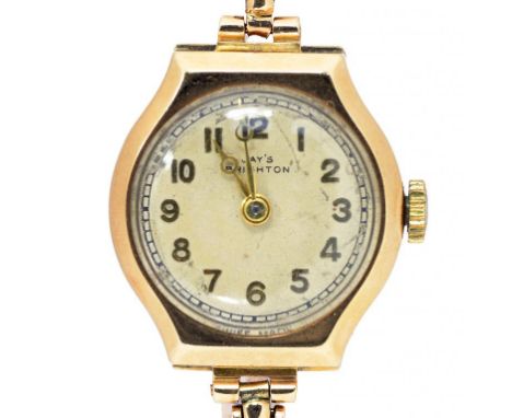 A JAY'S 9CT GOLD LADY'S WRISTWATCH, IMPORT MARKED, LONDON 1937