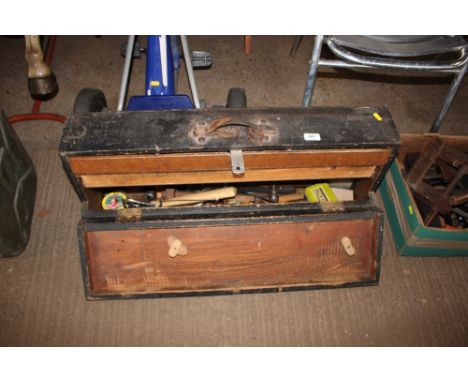 A carpenter's tools box and contents 