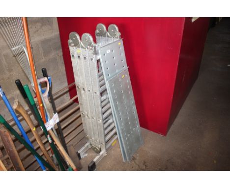 An extending ladder platform 