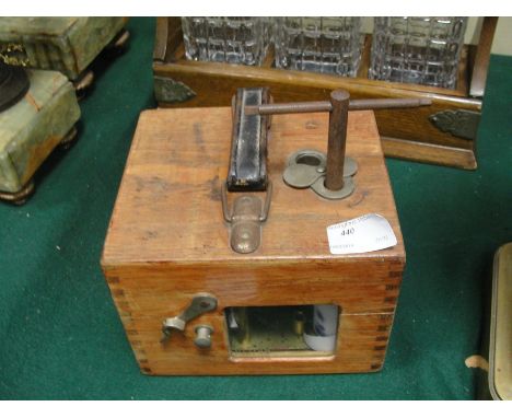 A 1920s German oak-cased racing pigeon clock 