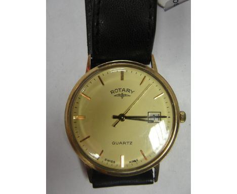 A 9ct Rotary quartz gentleman's wristwatch