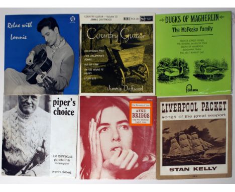18 Irish and other folk 7" records, various artists including Mary O'Hara, Sean O Se, Peggy Seeger, Shirley Collins, Anne Bri