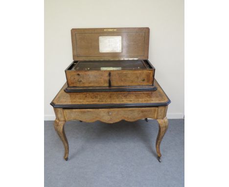 A fine Nicole Fréres "Mandoline Expression" table music box No. 46403 with six interchangeable 49cm cylinders playing 48 airs