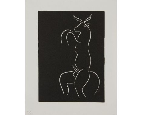 Henri Matisse, French 1869-1954- Un meuglement different des autres (8), 1981, from Pasiphae; linocut in black and white on w