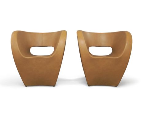 Ron Arad (b.1951) for Moroso, Pair of 'Victoria & Albert' lounge chairs, circa 2000, Leather, internal steel frame, Each with