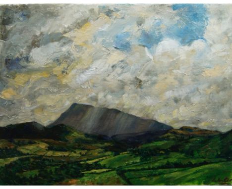 British School, late 20th/early 21st century- Muckish from Ballymore; oil on canvas, signed 'Winter' (lower right), 40.8 x 50