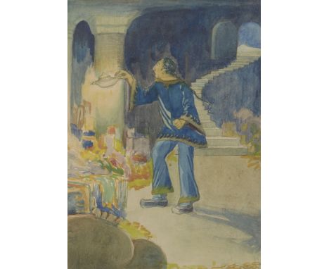 Millie Frood, Scottish 1900–1988- Aladdin; watercolour on paper, signed lower right 'M Frood', 25.5 x 18.4 cm (ARR) Provenanc