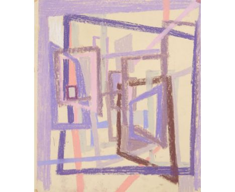 Francis Carr, Hungarian/British 1919-2013- Structure, Windows; pastels on paper, titled to the mount, 42 x 35 cm: together wi