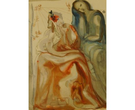 Salvador Dalí, Spanish 1904–1989- Purgatory 31, Divine Comedy; woodcut, plate: 25 x 17.5 cm (framed) (ARR) Framed, mounted, a