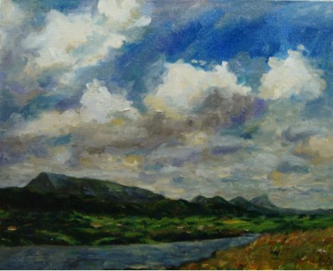 British School, late 20th/early 21st century- Muckish from Dunfanaghy; oil on canvas, signed 'Winter' lower right, 40.7 x 50.