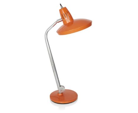 Fase, Desk lamp, circa 1960, Lacquered steel, chromed metal, plastic, Cast manufacturer's mark to underside, 58cm high       