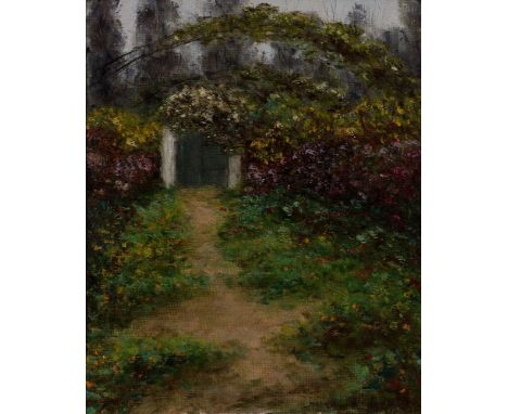 Jacques Michel G. Dunoyer, French 1933-2000- Garden scene; oil on canvas, signed lower right 'Jacques M G Dunoyer LMT', 55.2 