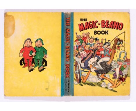 Magic-Beano Book (1946) Big Eggo carts Beano characters. Worn boards with bumped corners and cover crease. Back board scrapes