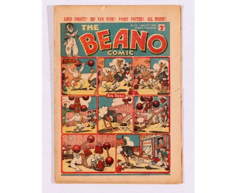 Beano 131 (1941). Propaganda war issue. Wild Boy bombs a Nazi warship. General wear, light tan pages [vg-]