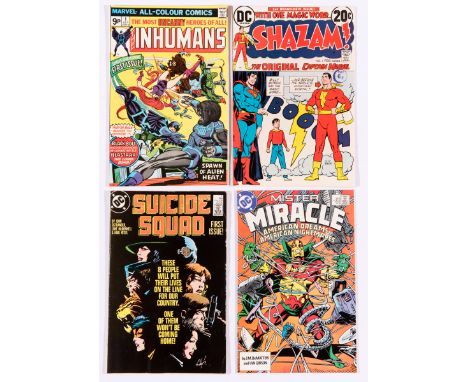 First Issues Mix (1973-89). Inhumans 1, Shazam 1, Suicide Squad 1 [gd], Mr Miracle 2nd Series 1 [vfn-/vfn+] (4). No Reserve