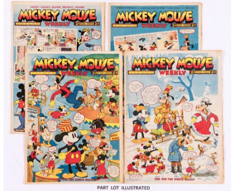 Mickey Mouse Weekly (1938) 100-152. Complete year. First Snow White and the Seven Dwarfs by Walt Disney in issues 105-124 [vg