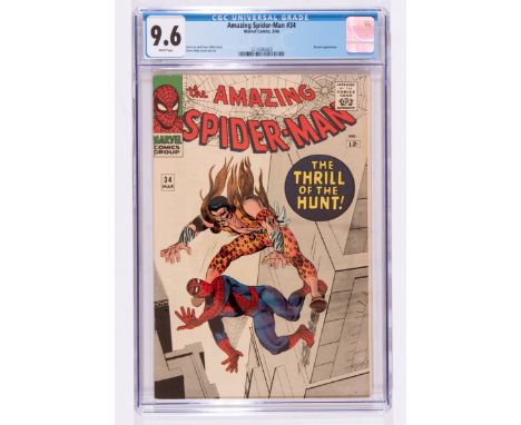 Amazing Spider-Man comics 34 (1966) CGC 9.6 Cents copy, White pages. Small, light pencil '3' to top of back cover. No Reserve