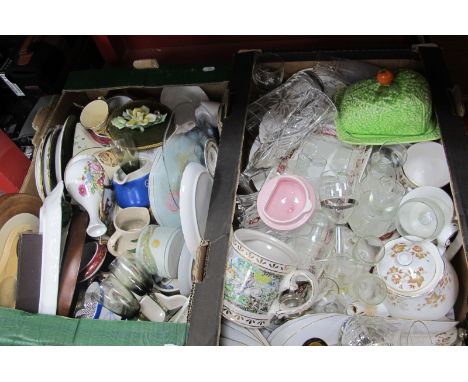 Colclough China, Sadler teapot, glassware, etc:- Two Boxes.