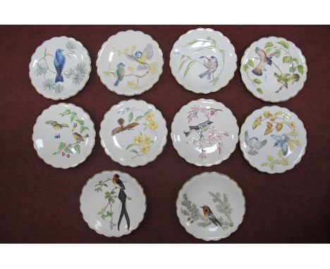 The Birds of Dorothy Doughty by Royal Worcester, a limited annual edition of ten hand painted cabinet plates (10) together wi